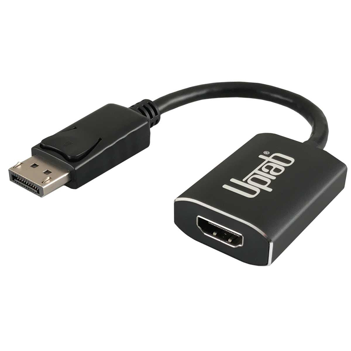 DisplayPort to HDMI adapter with Uplat branding on a white background