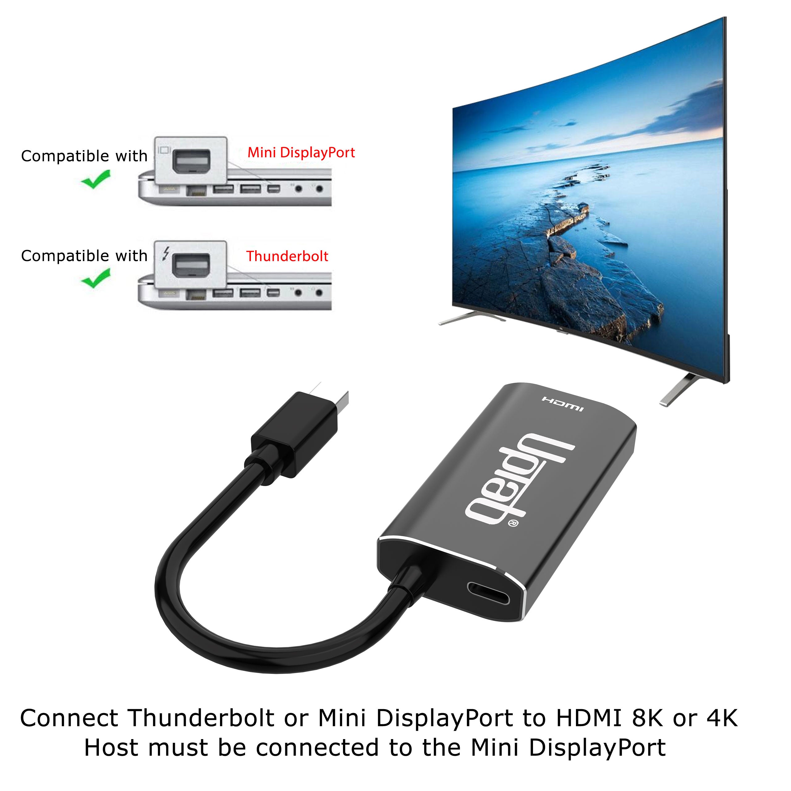 Mini DisplayPort 1.4 to HDMI 2.1 8K Adapter – UPTab